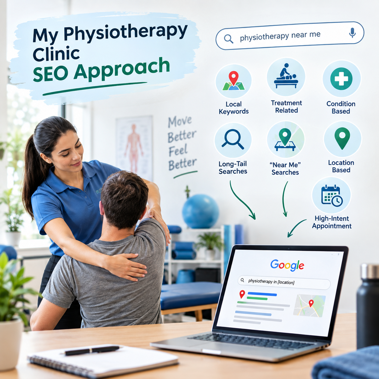 Physiotherapy clinic SEO keyword research and local SEO strategy."